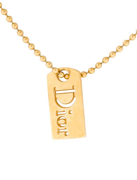 dior pendant tag necklace|dior necklace.